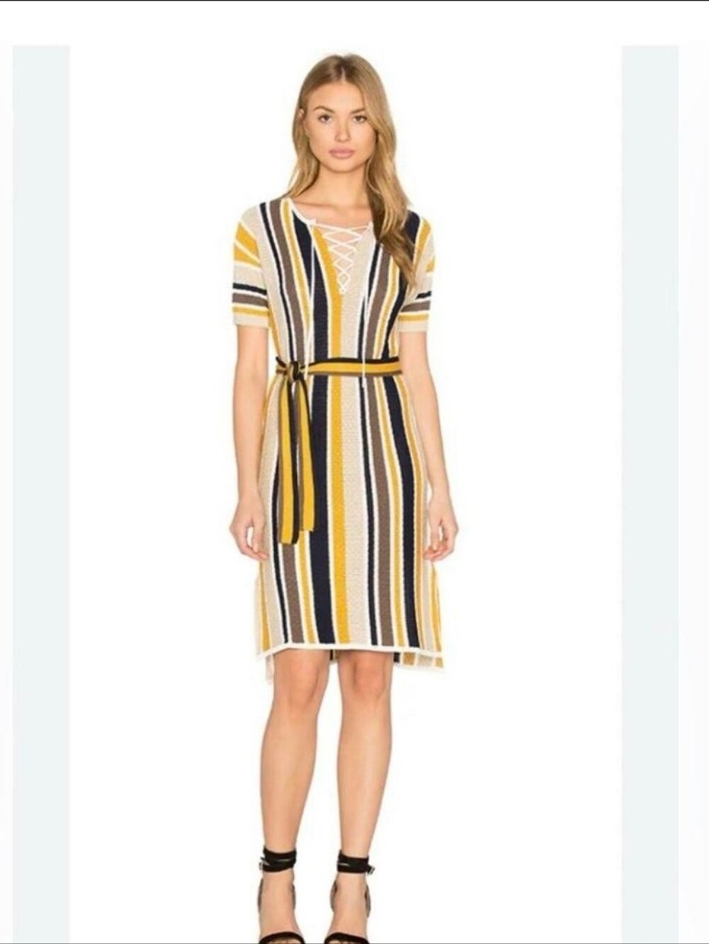 NWT Frame Crochet Knit Stripe Dress